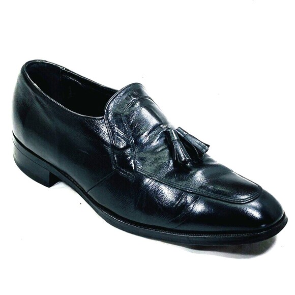Florsheim Shoe Vintage Tassel Loafer 7.5 D Bicycle Toe Leather Black 53177 Mens main image 8